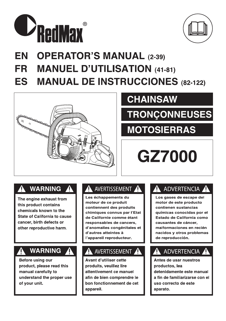 RedMax GZ7000 User Manual | 152 pages