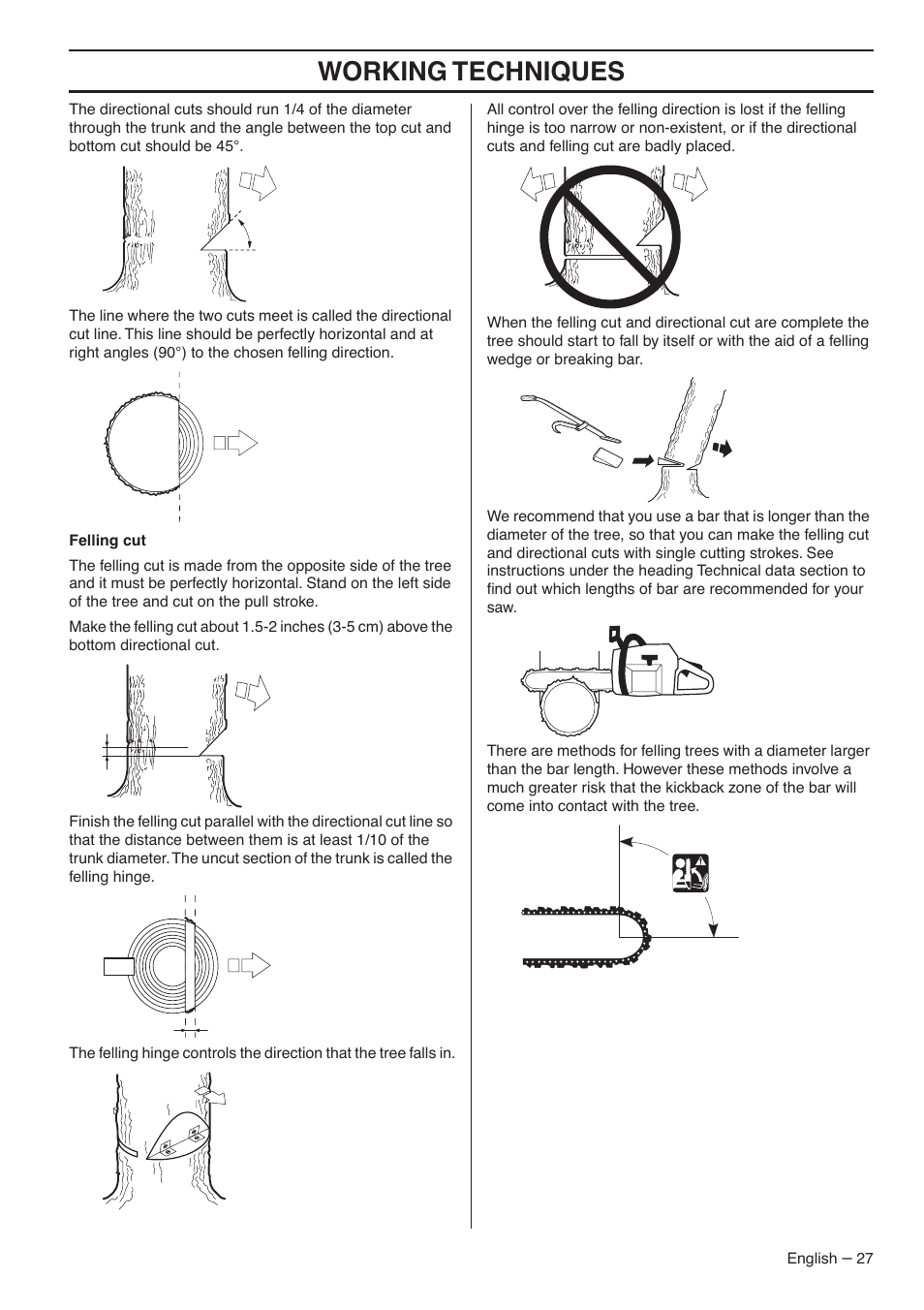 Working techniques | RedMax GZ7000 User Manual | Page 27 / 152