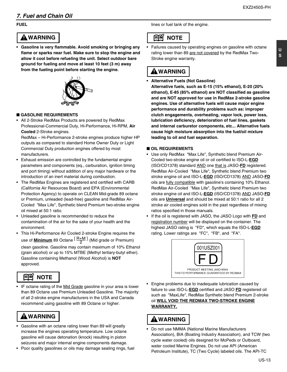 RedMax EXTREME EXZ2450S-PH User Manual | Page 13 / 30