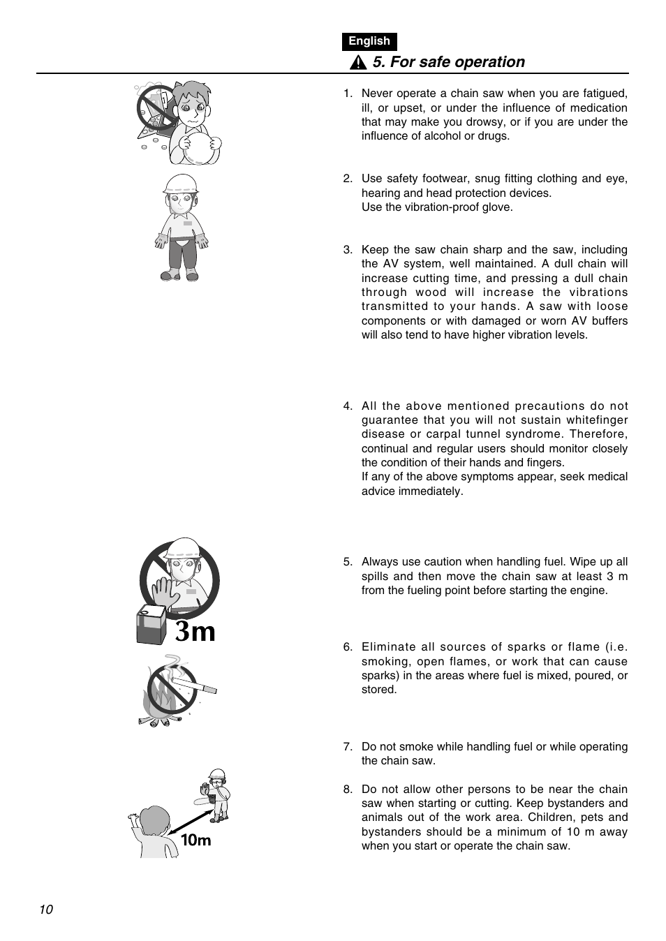 For safe operation | RedMax G3100T User Manual | Page 10 / 64