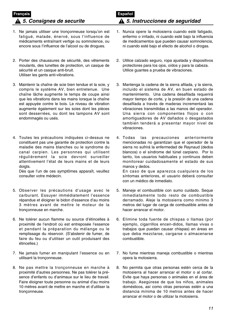 RedMax G3100T User Manual | Page 11 / 64