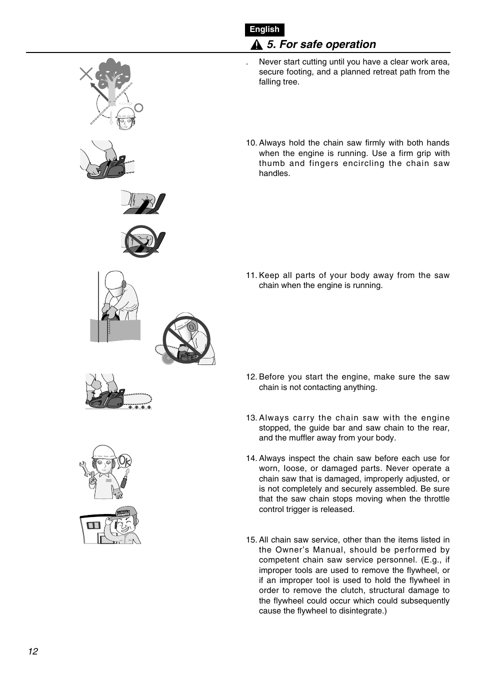 For safe operation | RedMax G3100T User Manual | Page 12 / 64