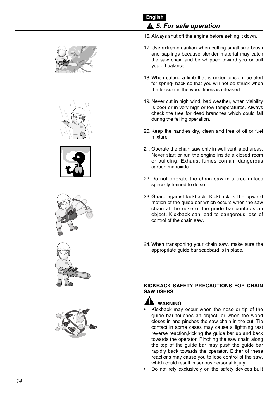 For safe operation | RedMax G3100T User Manual | Page 14 / 64