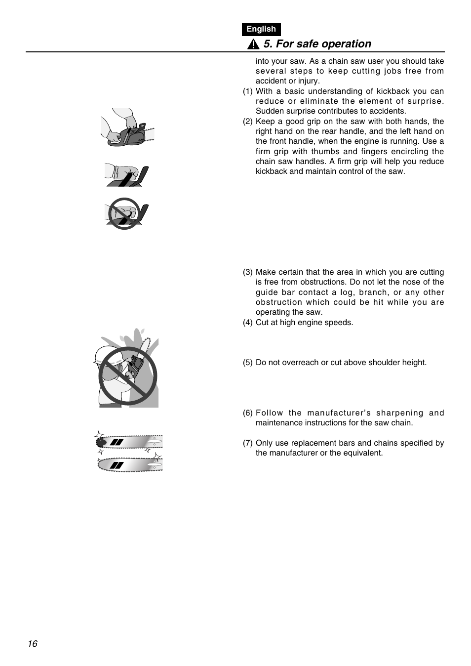 For safe operation | RedMax G3100T User Manual | Page 16 / 64