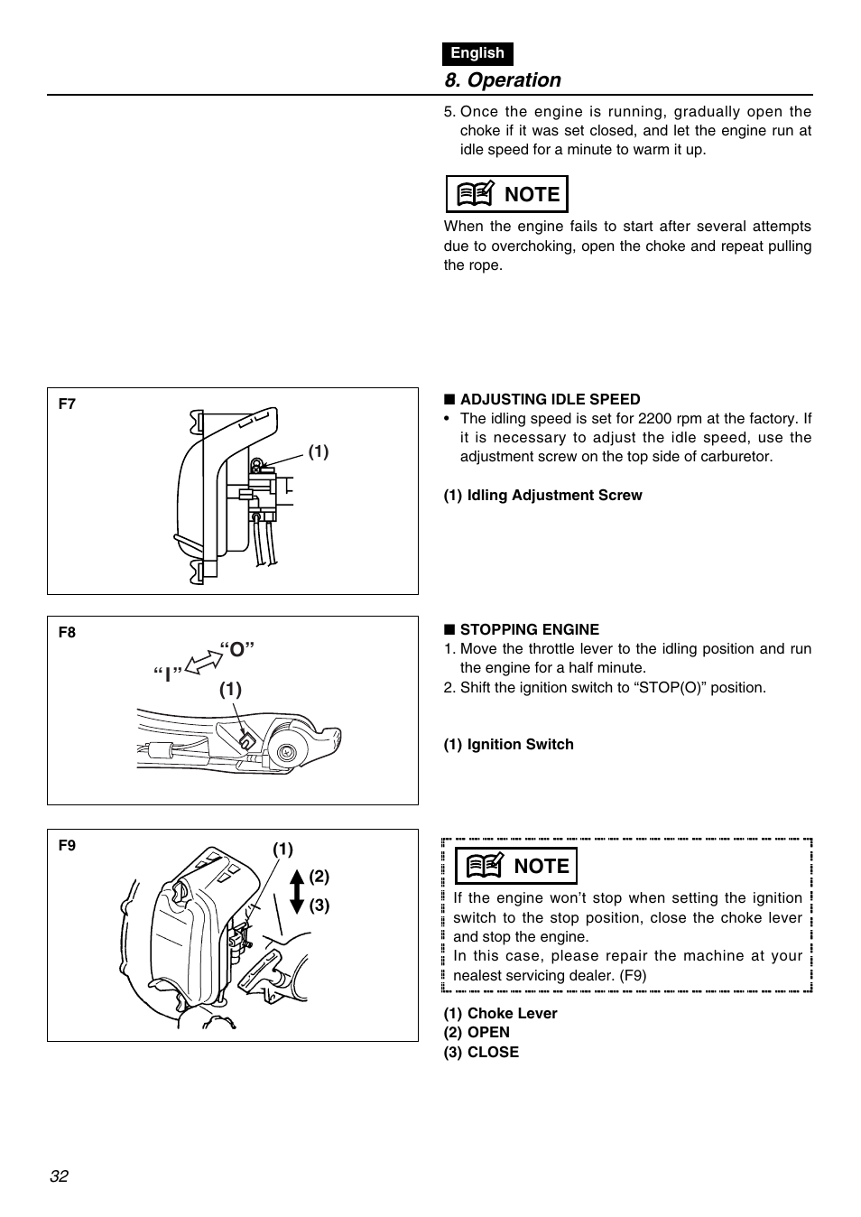 Operation, I ” “o | RedMax EBZ5100Q User Manual | Page 32 / 56