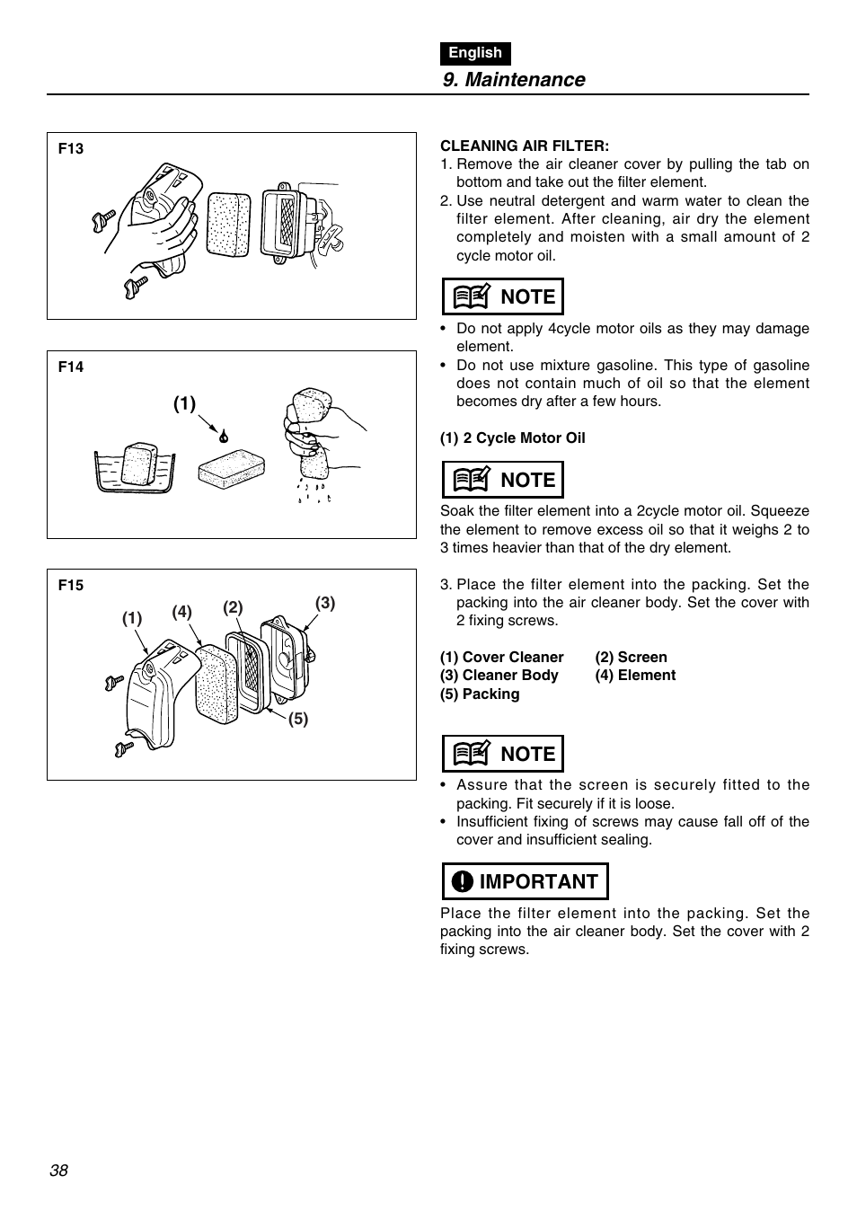 Maintenance | RedMax EBZ5100Q User Manual | Page 38 / 56