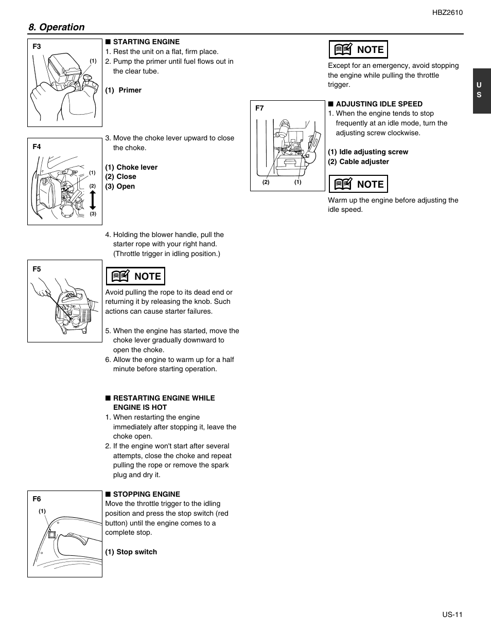 Operation | RedMax HBZ2610 User Manual | Page 11 / 16