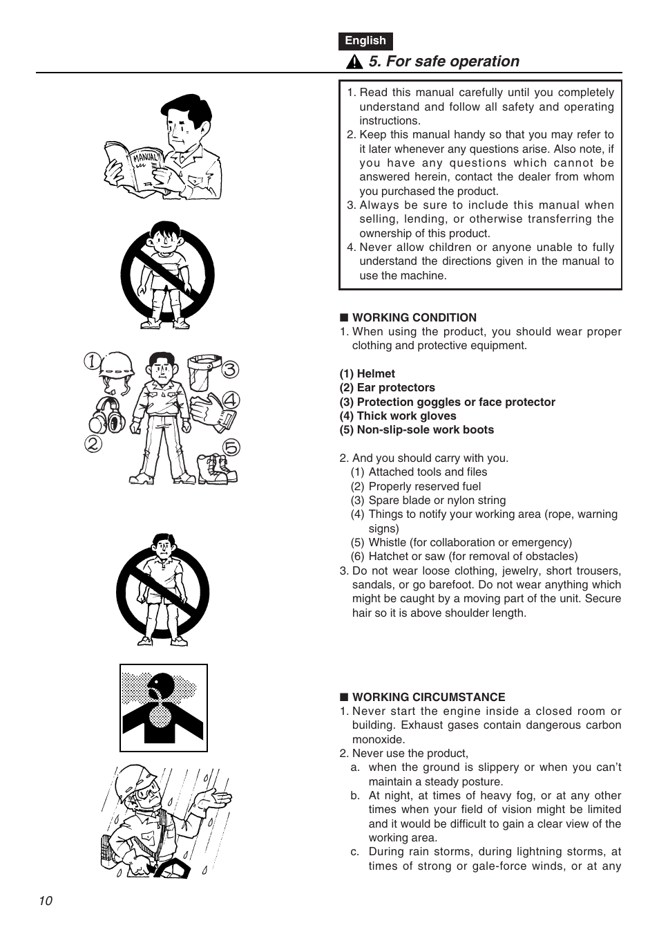 For safe operation | RedMax EXZ2401S-PH-CA User Manual | Page 10 / 112