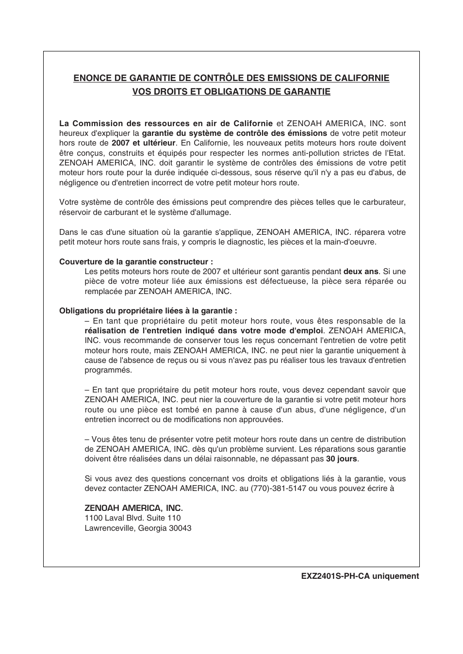 RedMax EXZ2401S-PH-CA User Manual | Page 107 / 112