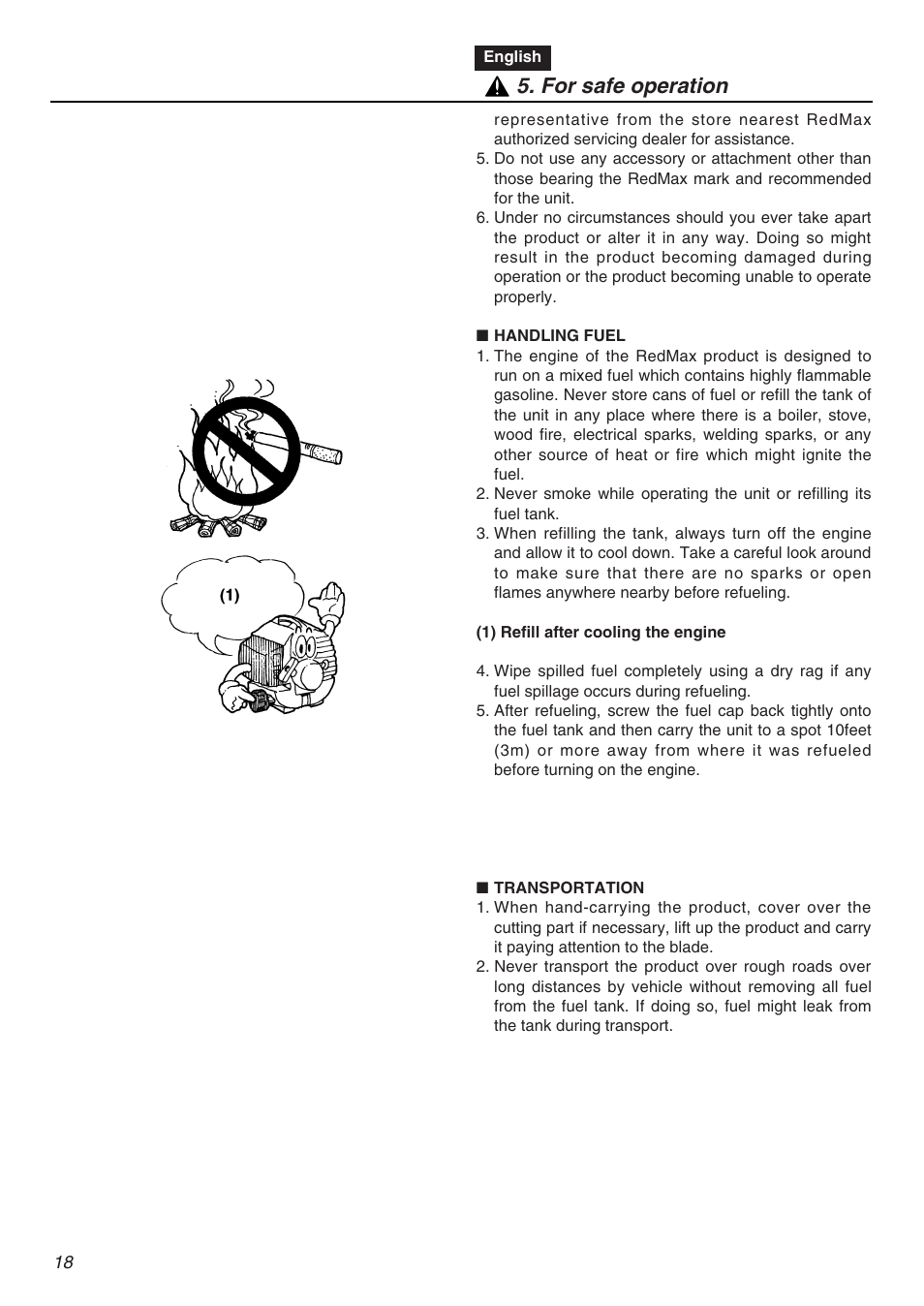 For safe operation | RedMax EXZ2401S-PH-CA User Manual | Page 18 / 112