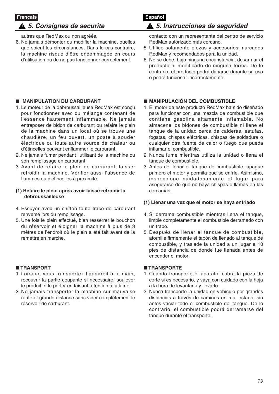 RedMax EXZ2401S-PH-CA User Manual | Page 19 / 112