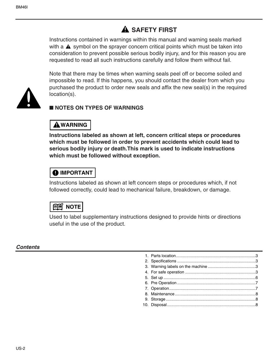 Safety first | RedMax BM46I User Manual | Page 2 / 9