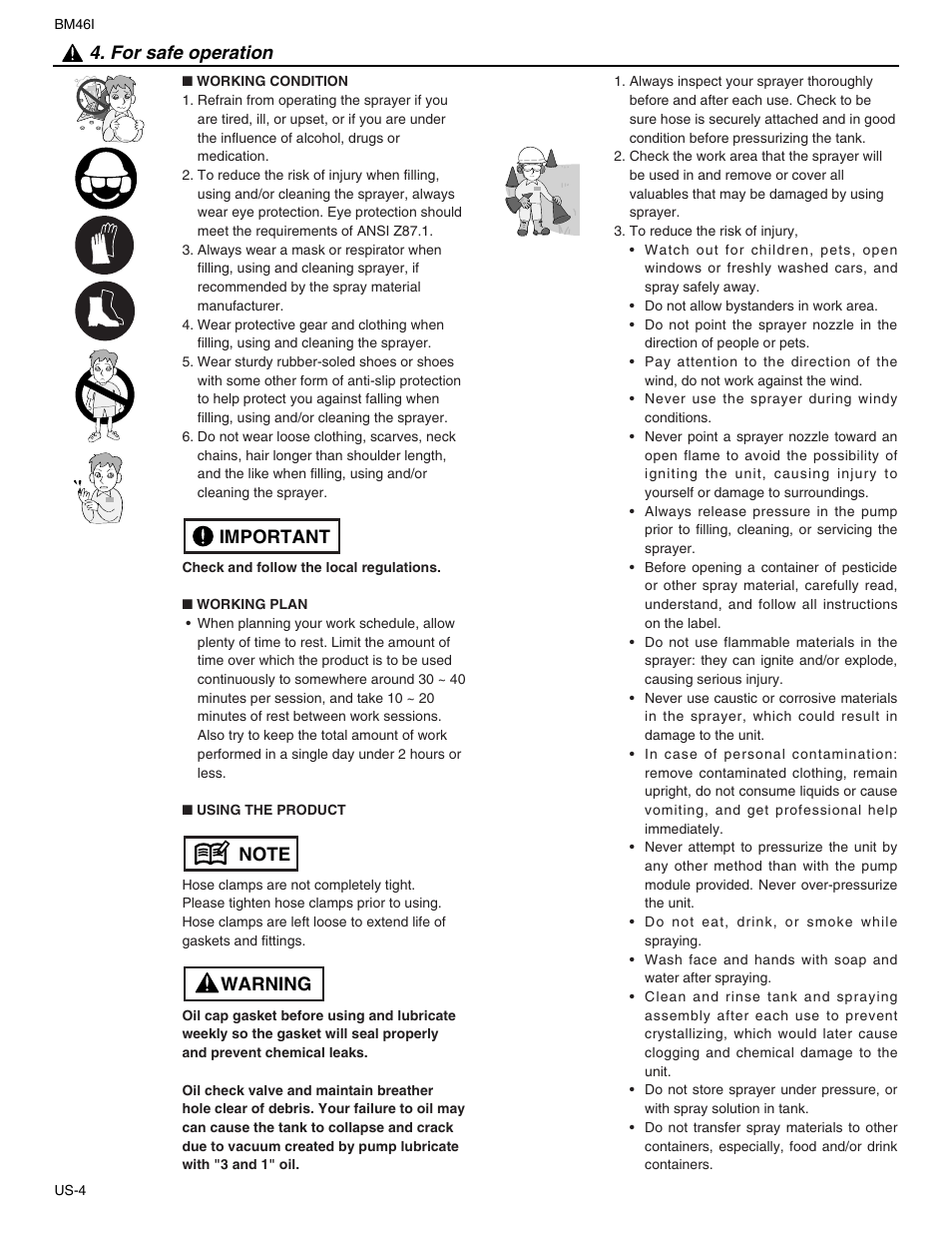 For safe operation | RedMax BM46I User Manual | Page 4 / 9