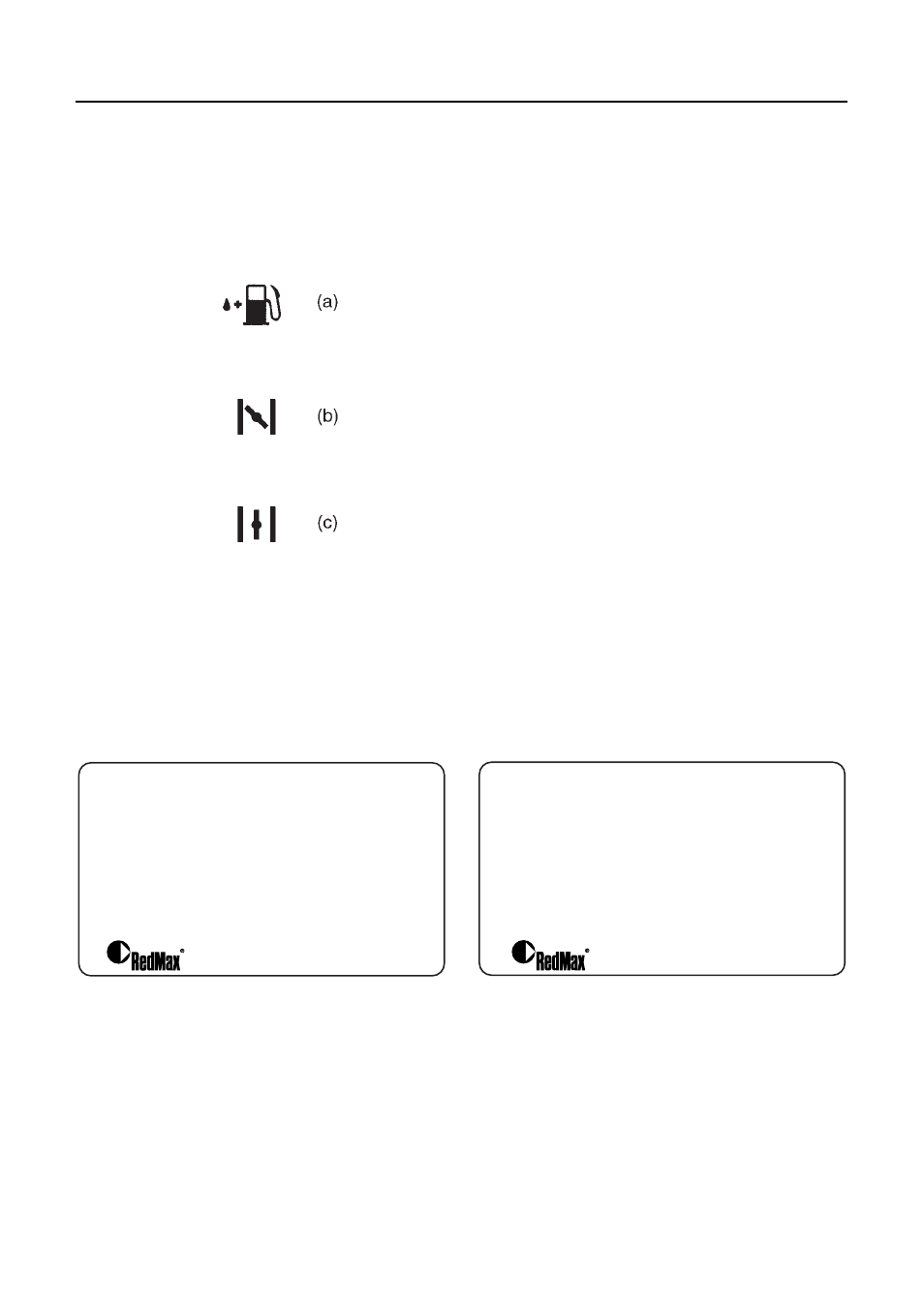 Symbols on the machine, Important engine information | RedMax HEDGE HTZ2500 User Manual | Page 7 / 36