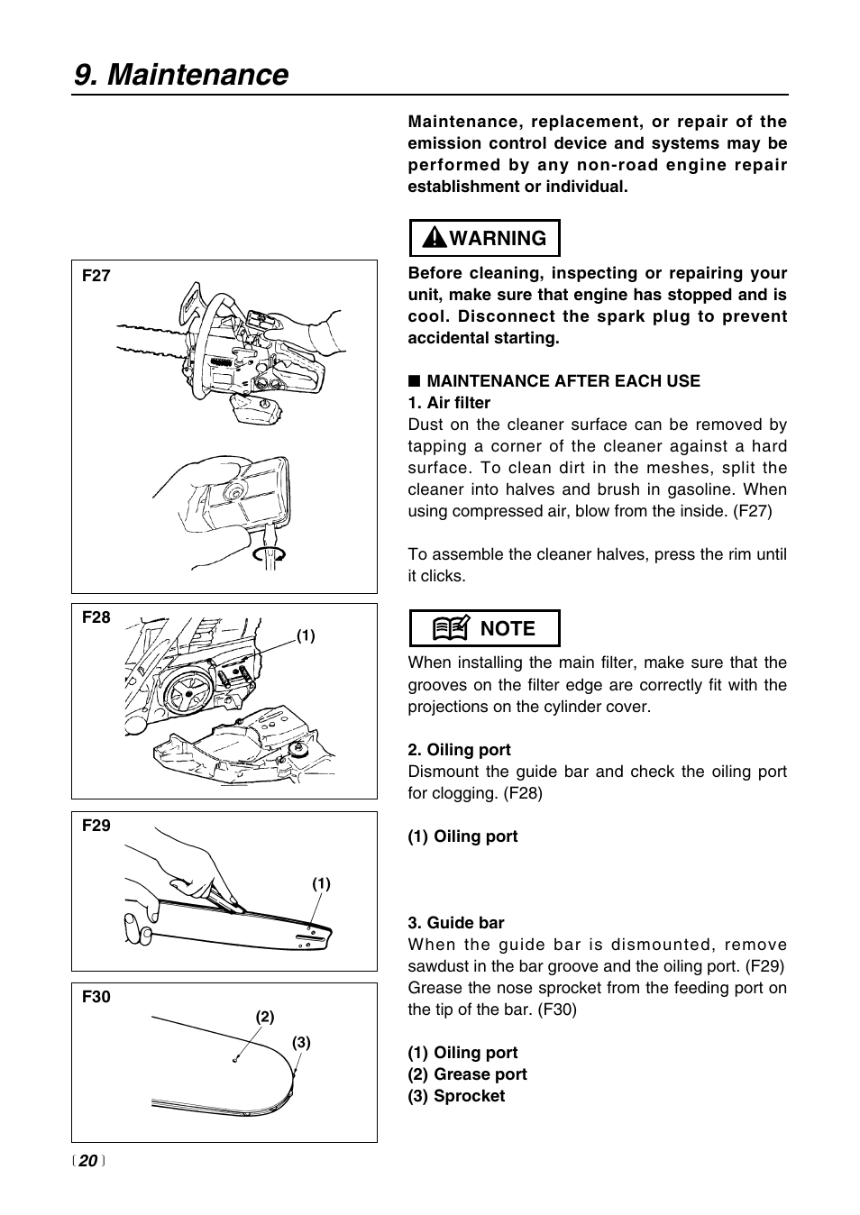 Maintenance | RedMax G3800AVS User Manual | Page 20 / 36