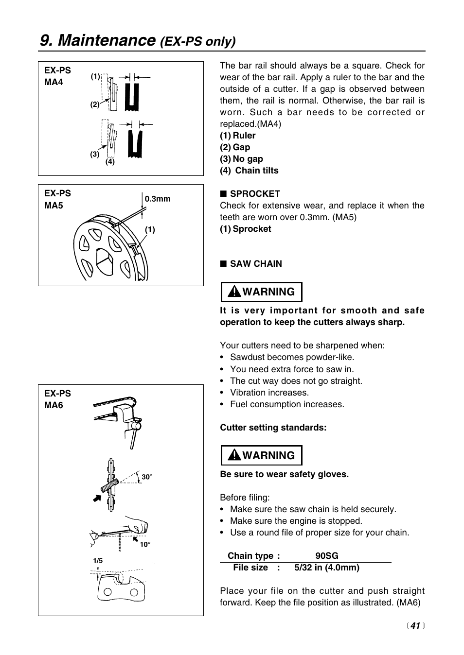 Maintenance, Ex-ps only) | RedMax EXZ2401S-BC User Manual | Page 41 / 60