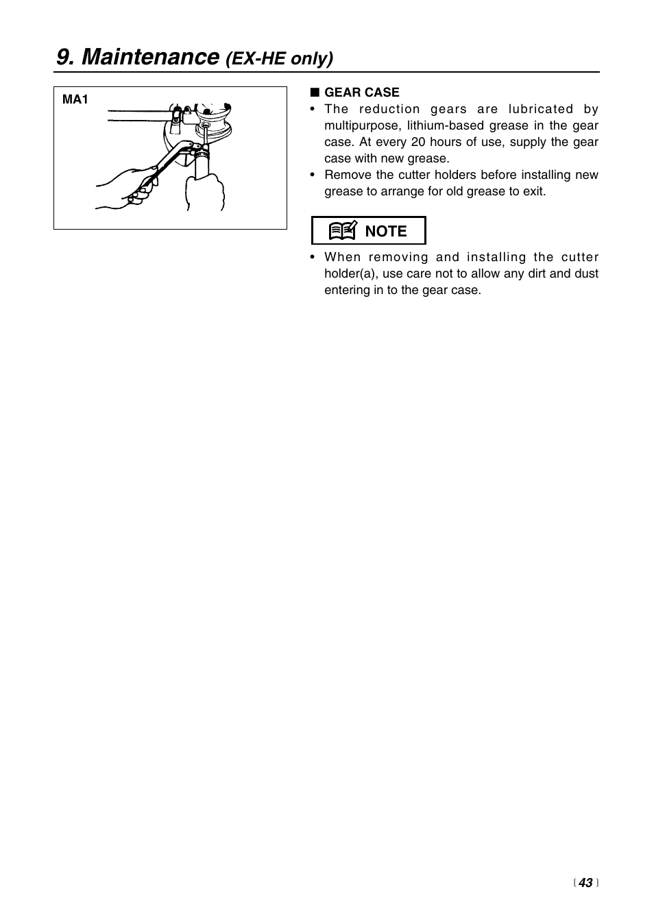 Maintenance, Ex-he only) | RedMax EXZ2401S-BC User Manual | Page 43 / 60