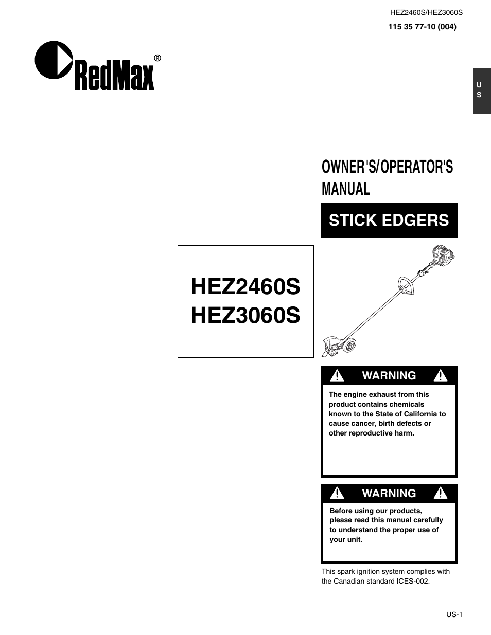 RedMax HEZ2460S User Manual | 20 pages