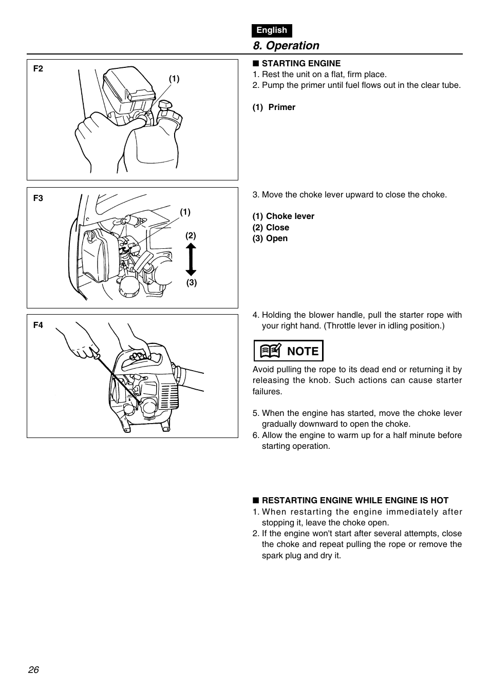 Operation | RedMax HBZ2601 User Manual | Page 26 / 56