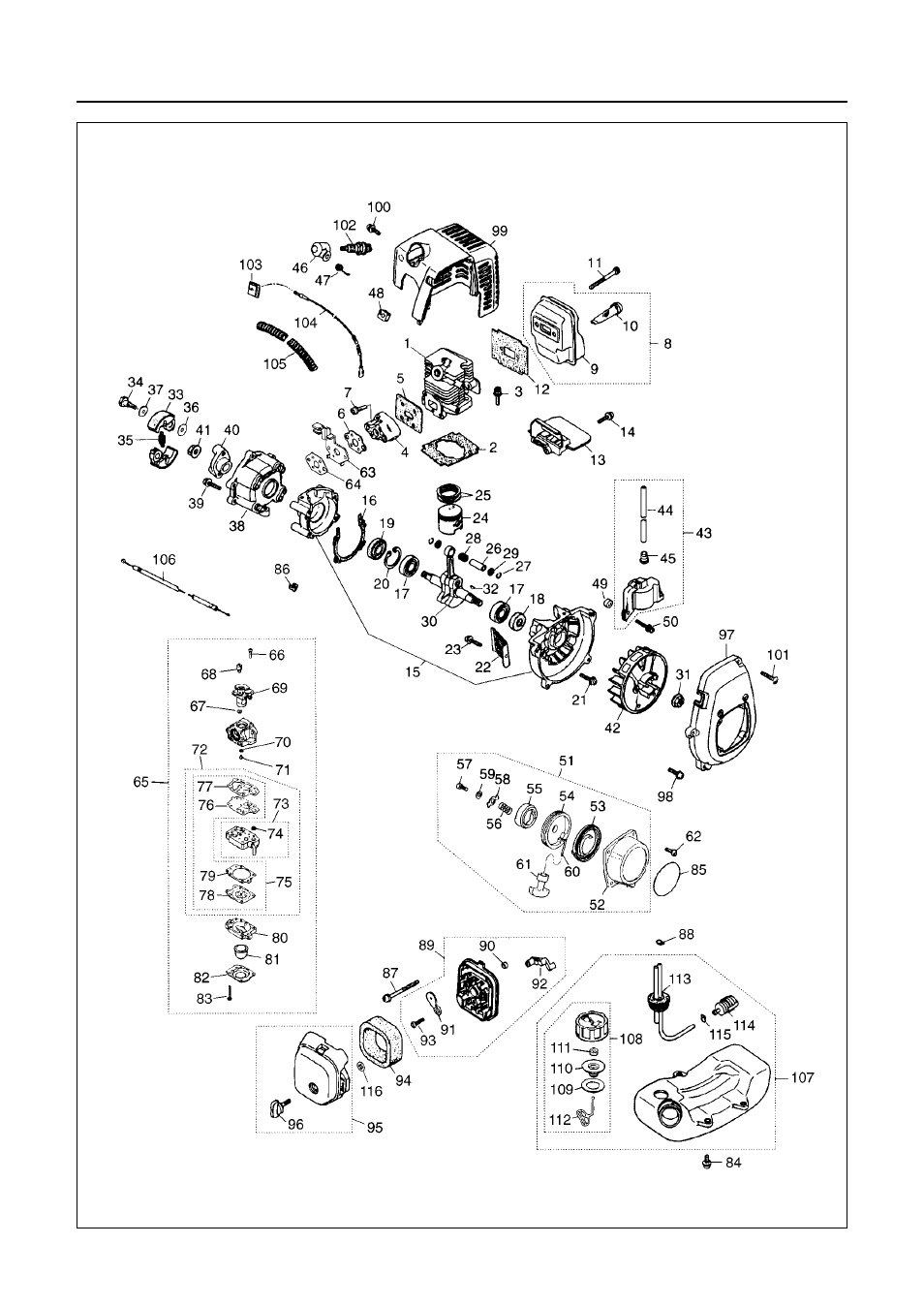 Parts list | RedMax HT2300L User Manual | Page 22 / 32