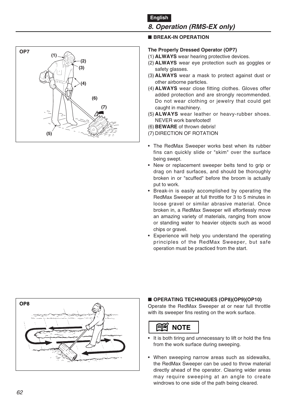 Operation (rms-ex only) | RedMax EXZ2401S-PH User Manual | Page 62 / 112