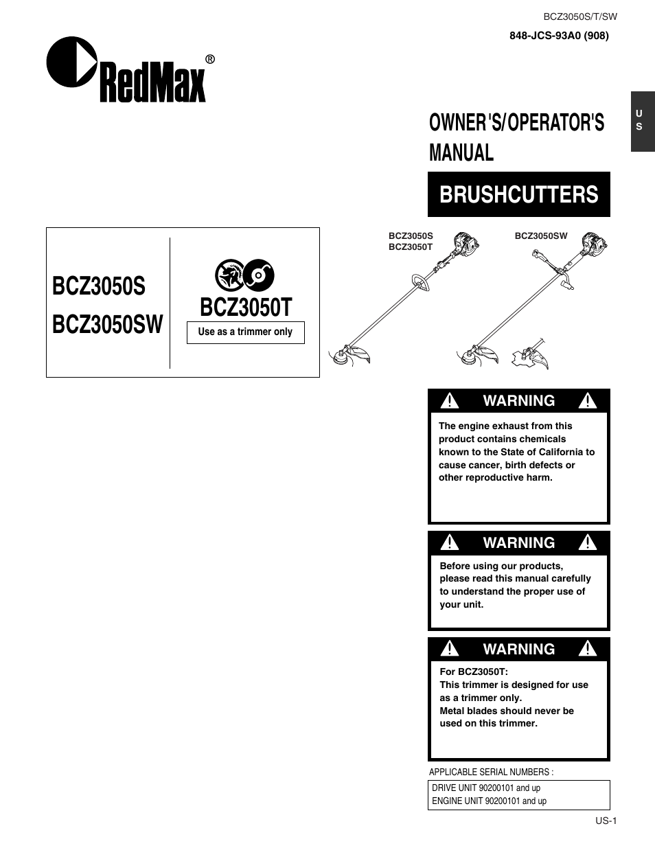 RedMax BCZ3050S User Manual | 23 pages