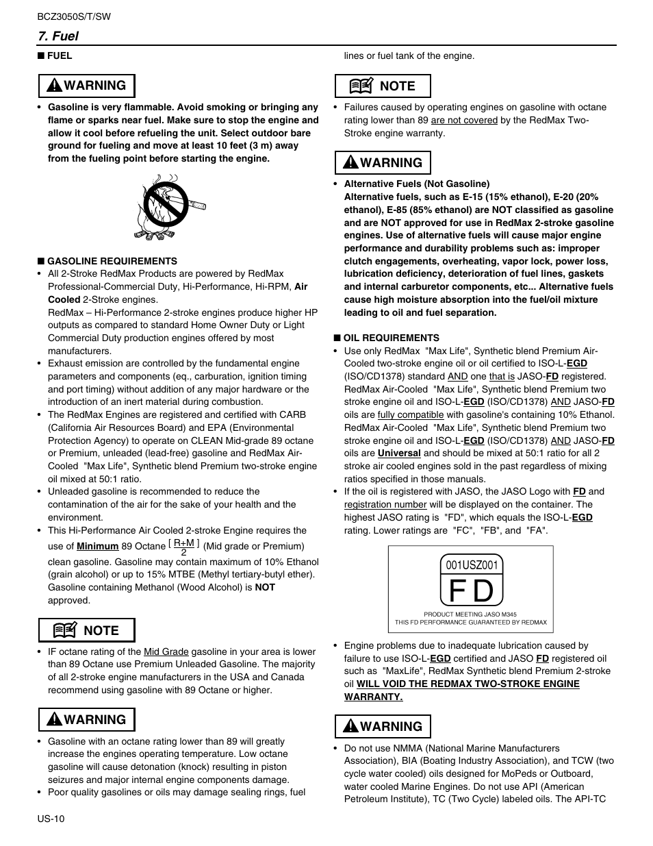 RedMax BCZ3050S User Manual | Page 10 / 23
