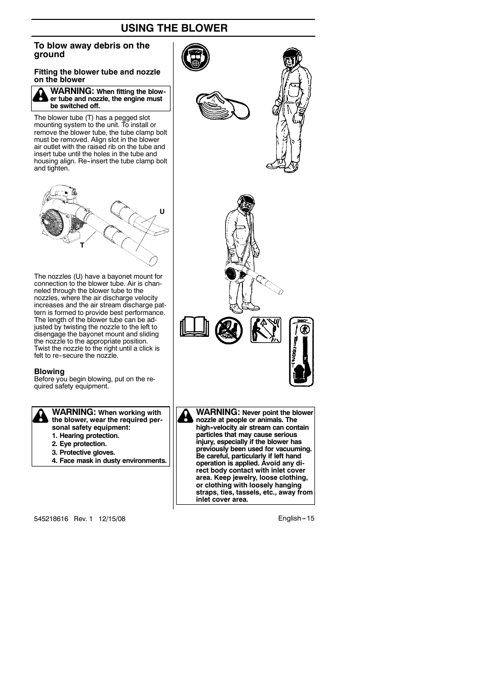 Using the blower | RedMax HB280 User Manual | Page 15 / 76