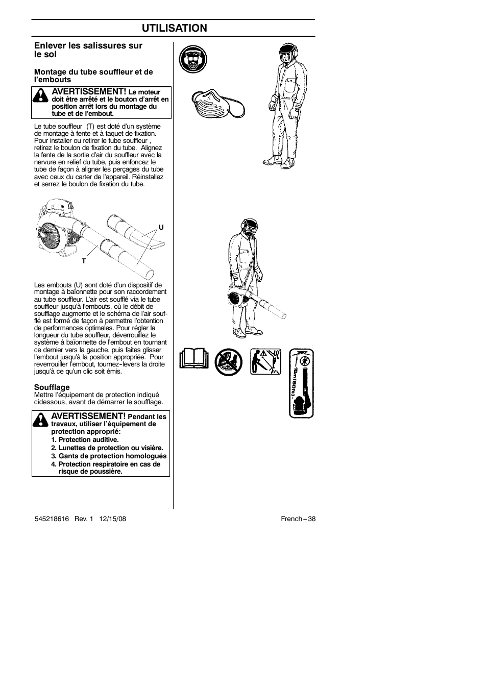 Utilisation | RedMax HB280 User Manual | Page 38 / 76