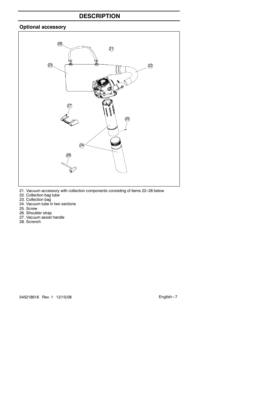 Description | RedMax HB280 User Manual | Page 7 / 76