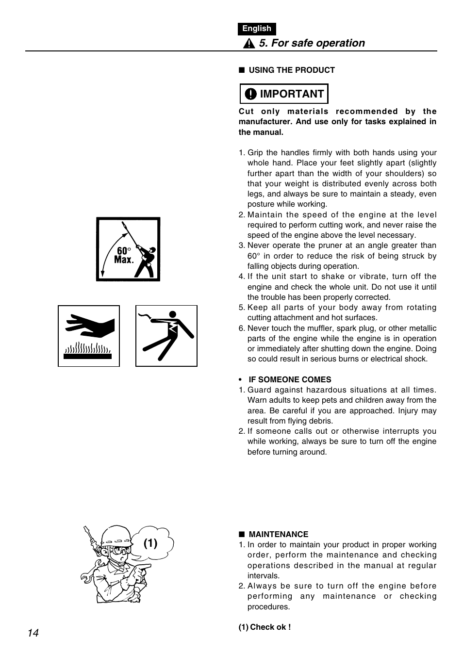 Important 5. for safe operation | RedMax PSZ2401 User Manual | Page 14 / 64