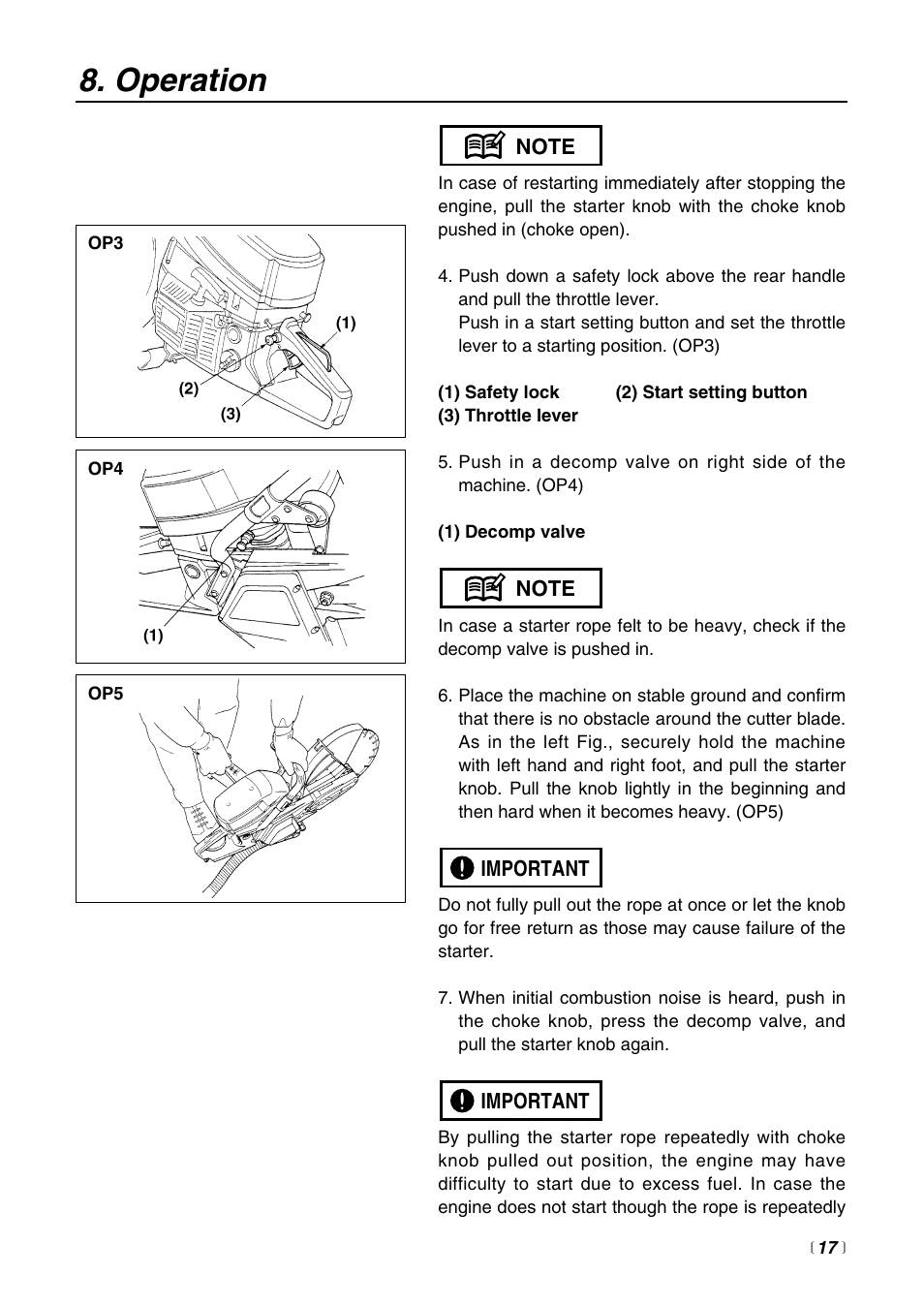 Operation | RedMax HC510DV User Manual | Page 17 / 44