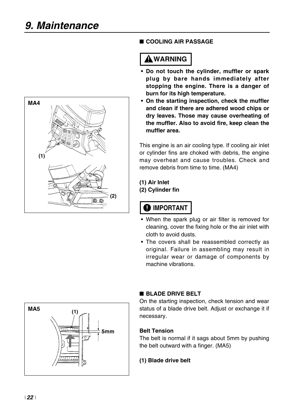 Maintenance | RedMax HC510DV User Manual | Page 22 / 44