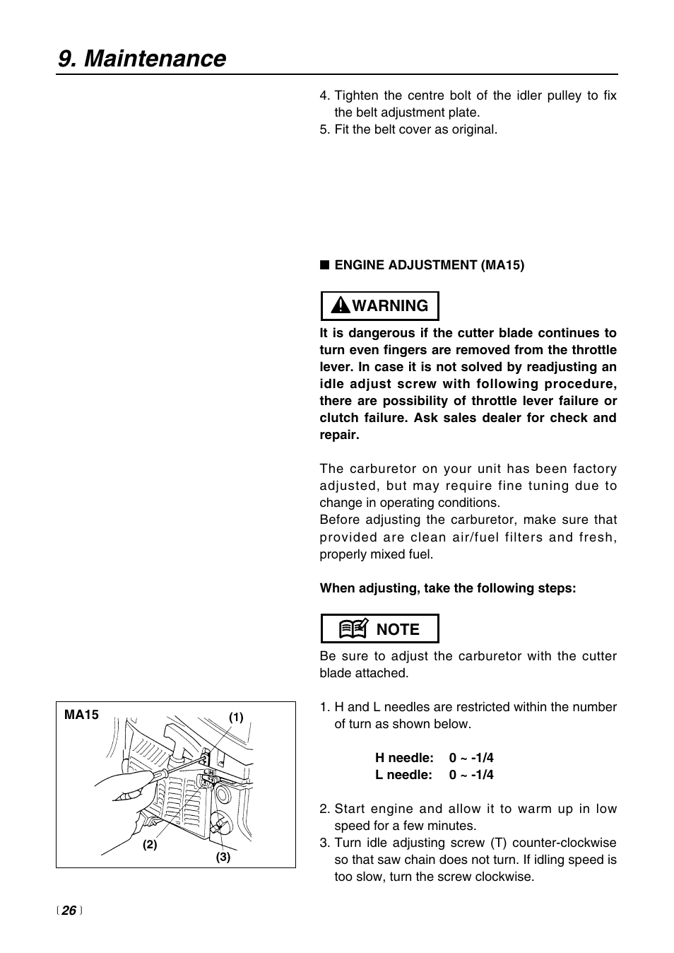 Maintenance | RedMax HC510DV User Manual | Page 26 / 44