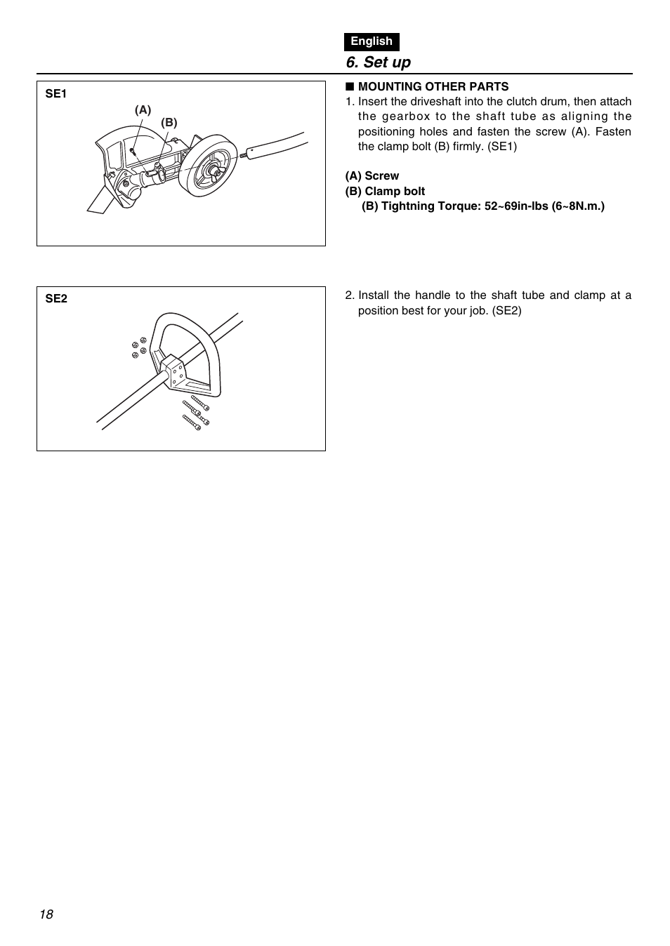 Set up | RedMax HE250F User Manual | Page 18 / 52