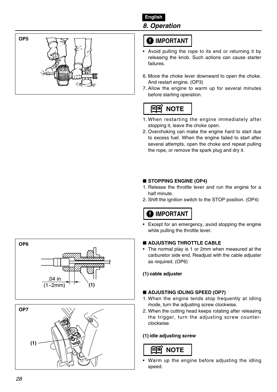 Operation | RedMax HE250F User Manual | Page 28 / 52