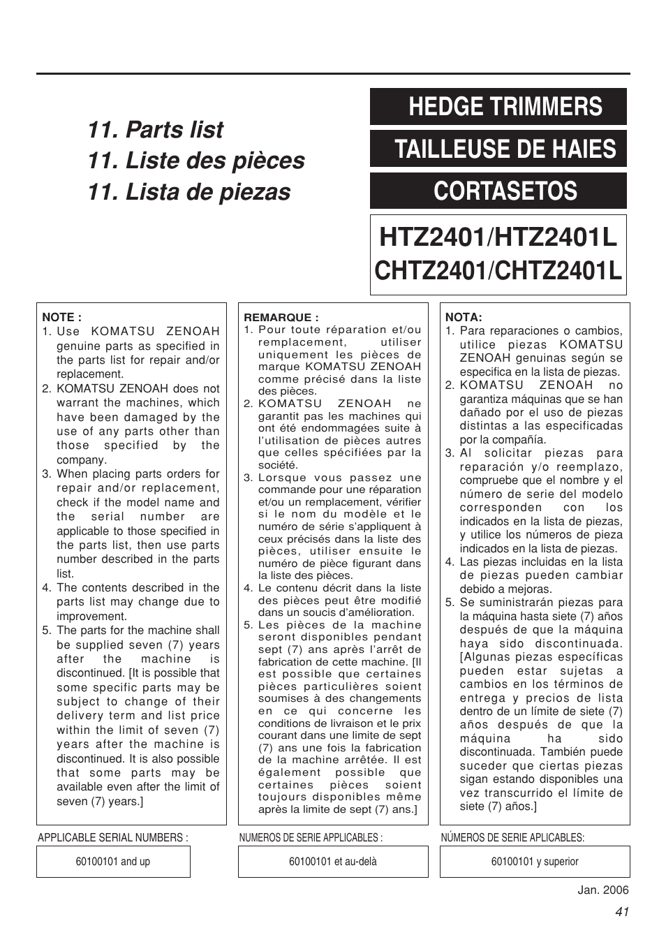 Hedge trimmers tailleuse de haies cortasetos | RedMax CHTZ2401 User Manual | Page 41 / 54