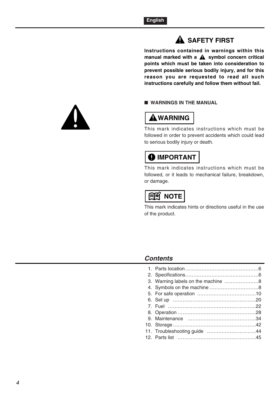 RedMax SRTZ2401 User Manual | Page 4 / 56