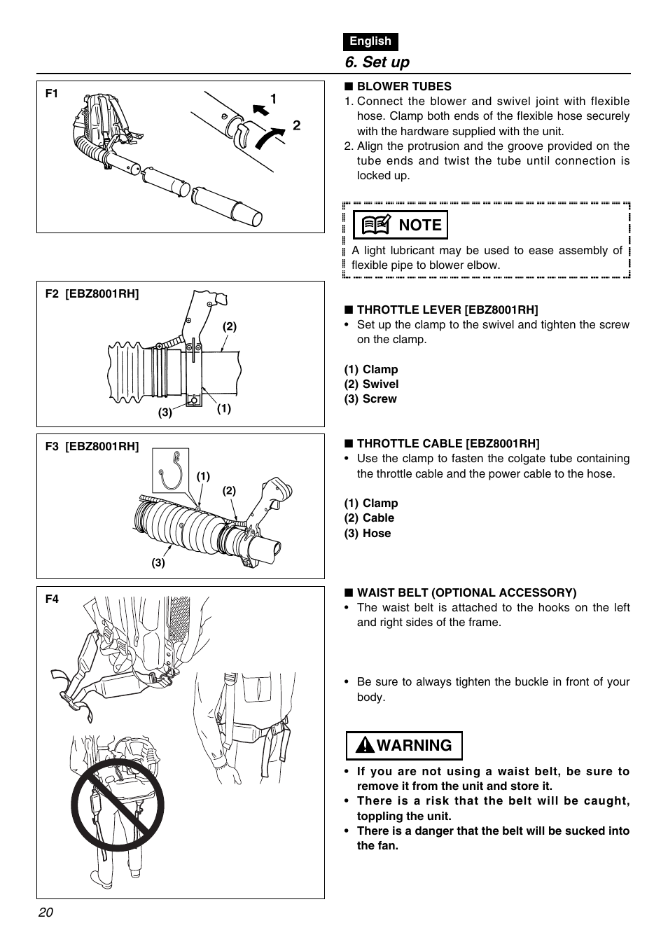 Set up | RedMax EBZ8001 User Manual | Page 20 / 56