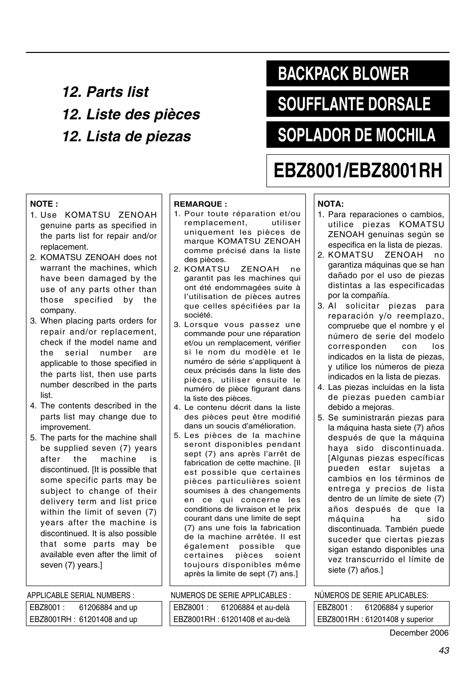 RedMax EBZ8001 User Manual | Page 43 / 56