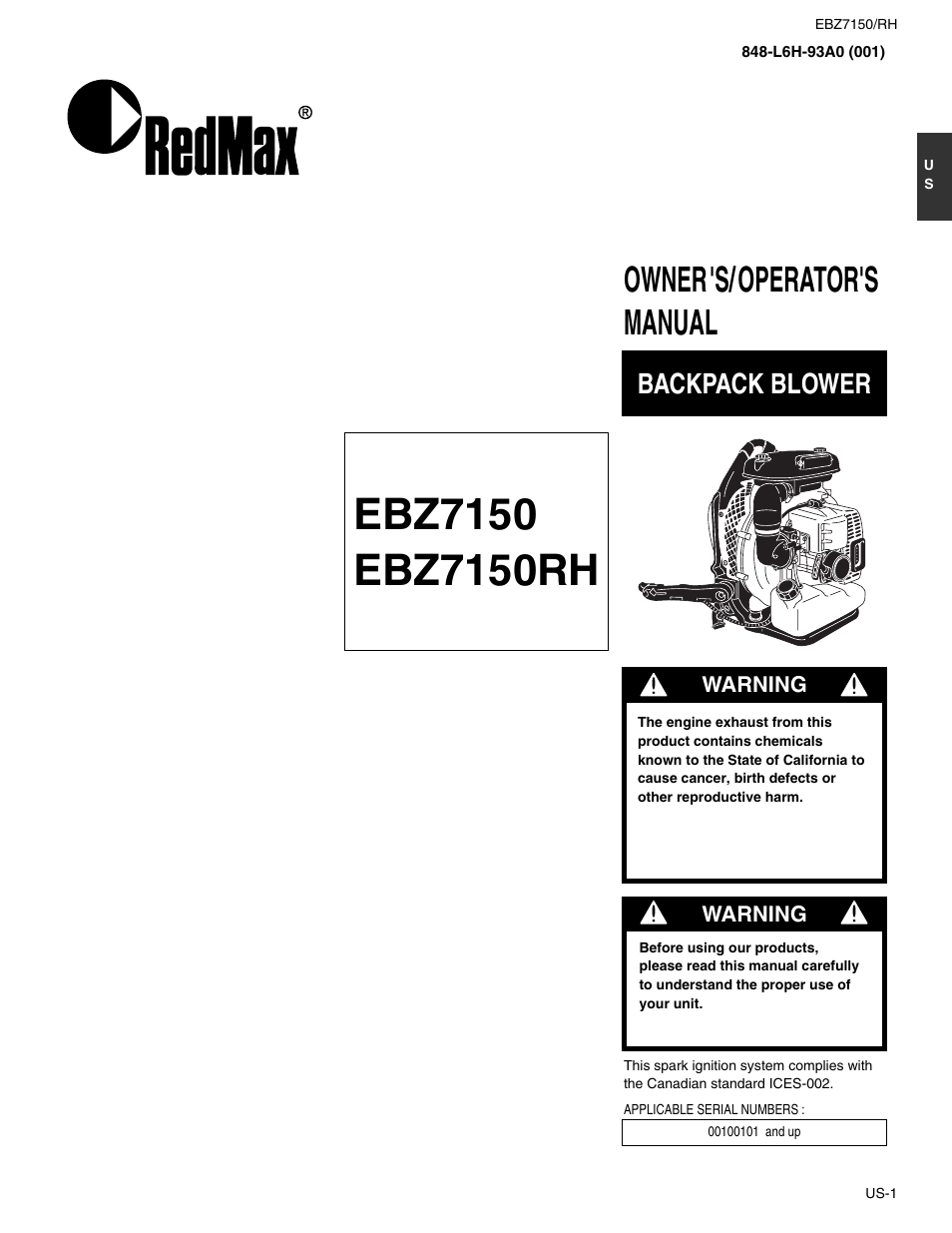 RedMax EBZ7150RH User Manual | 18 pages