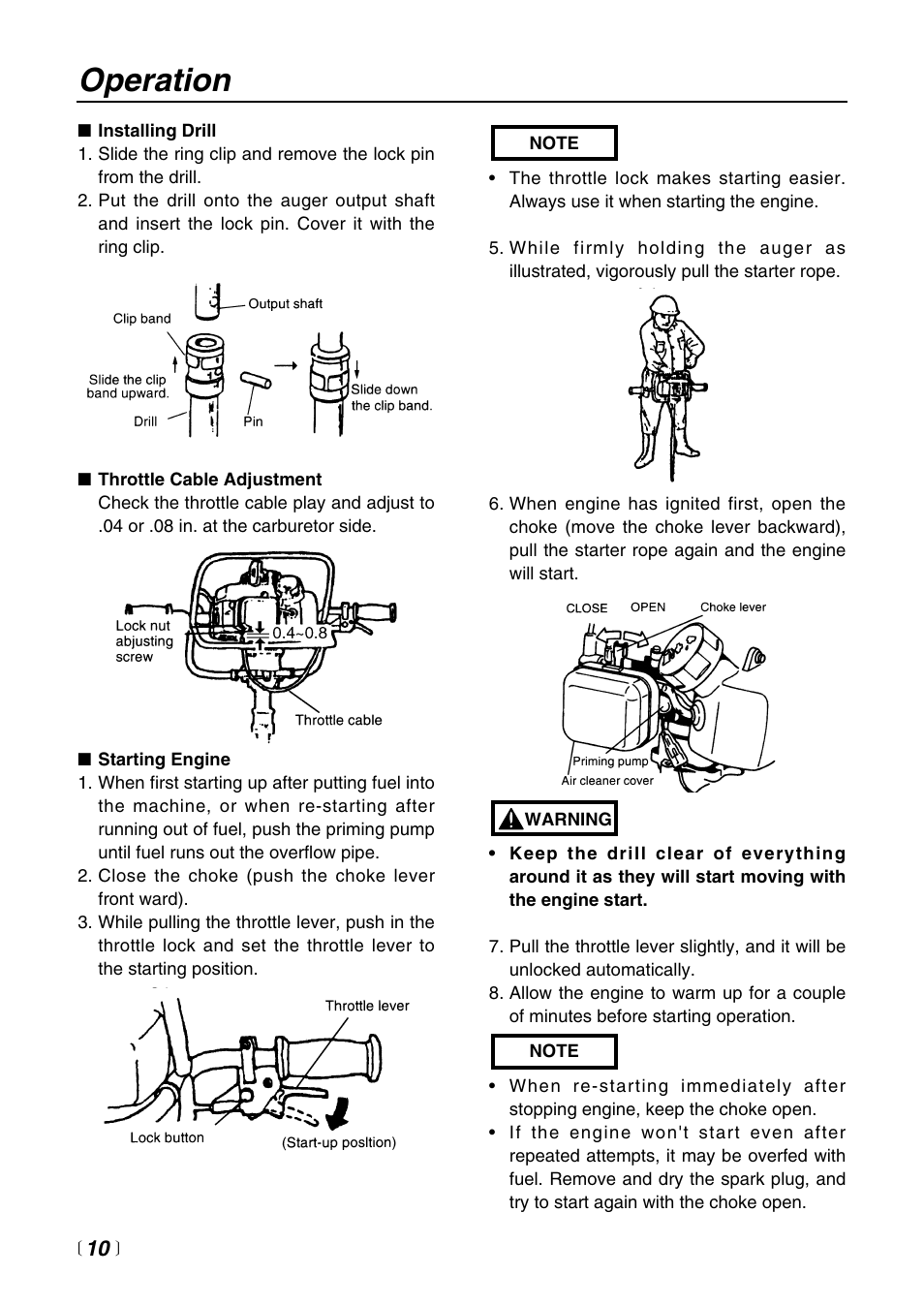 Operation | RedMax Power Auger AG2300 User Manual | Page 10 / 24