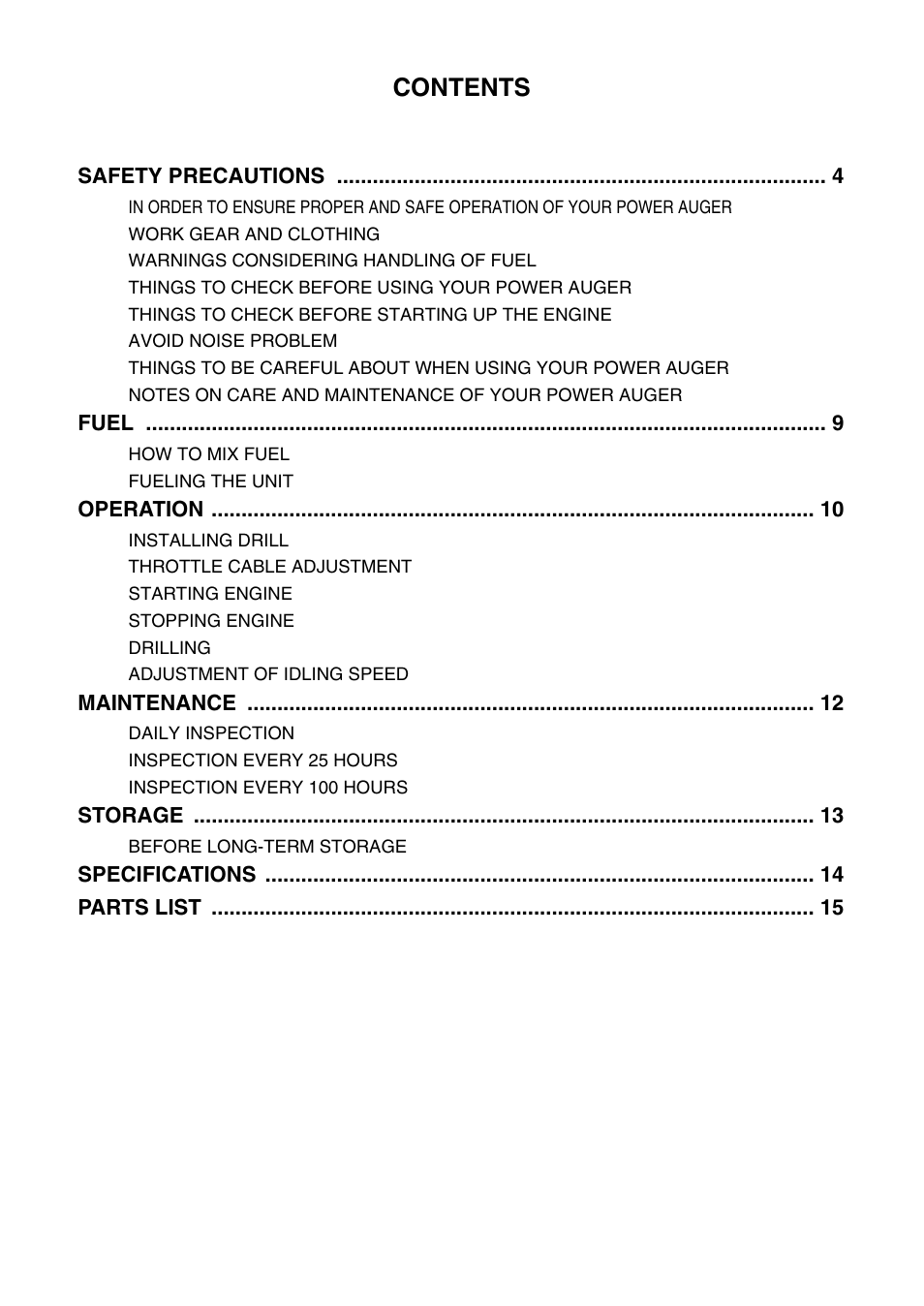 RedMax Power Auger AG2300 User Manual | Page 3 / 24