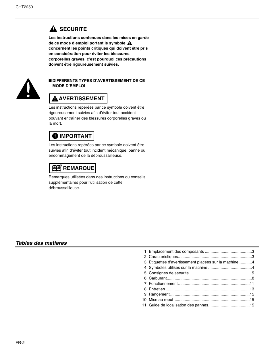 RedMax CHT2250 User Manual | Page 20 / 60