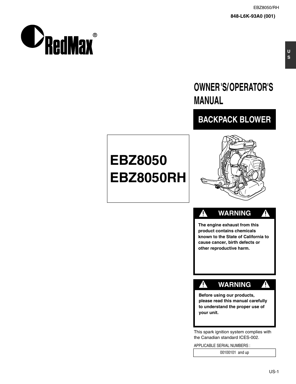 RedMax EBZ8050 User Manual | 18 pages