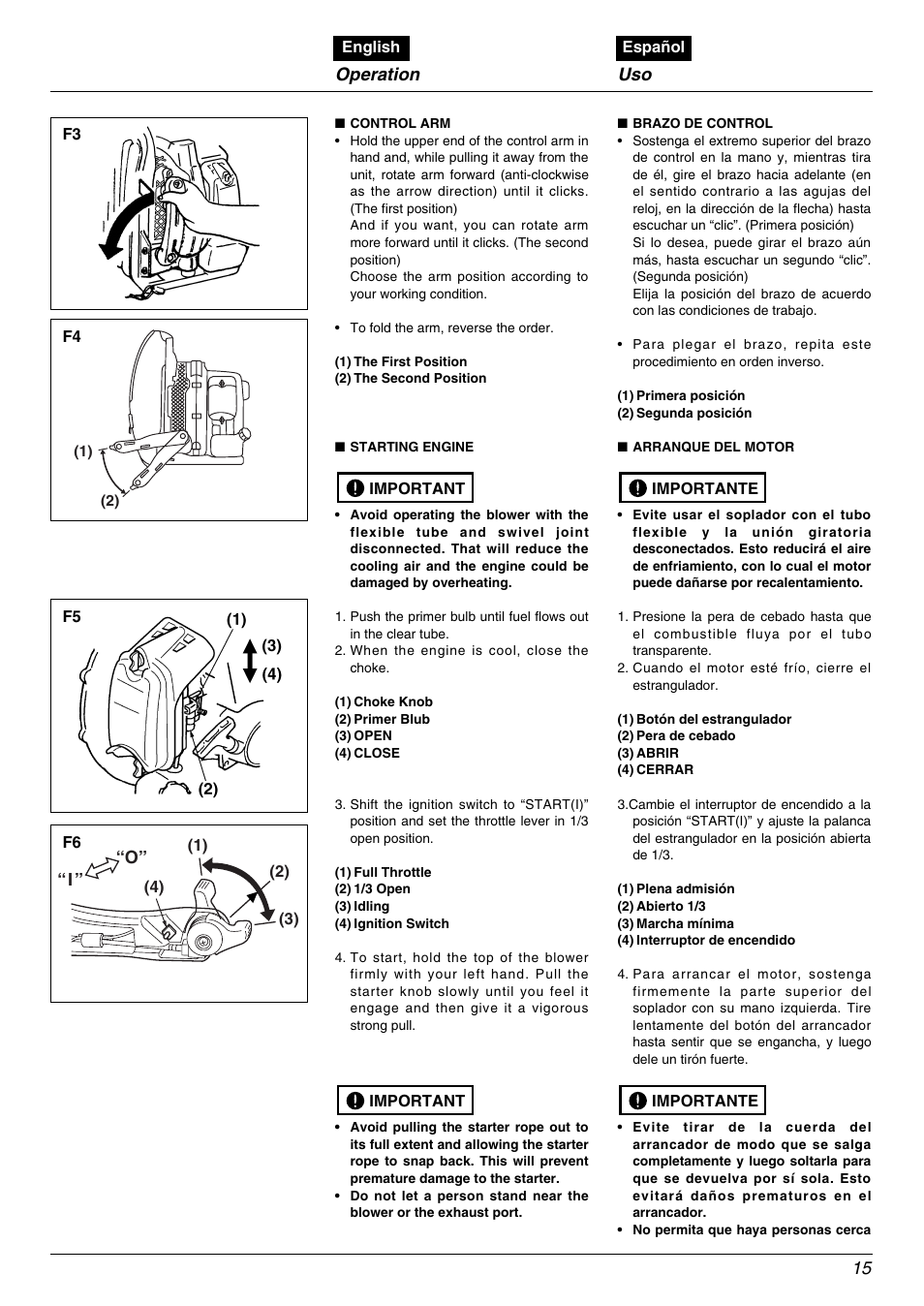 Operation, I ” “o | RedMax EBZ5000Q User Manual | Page 15 / 36