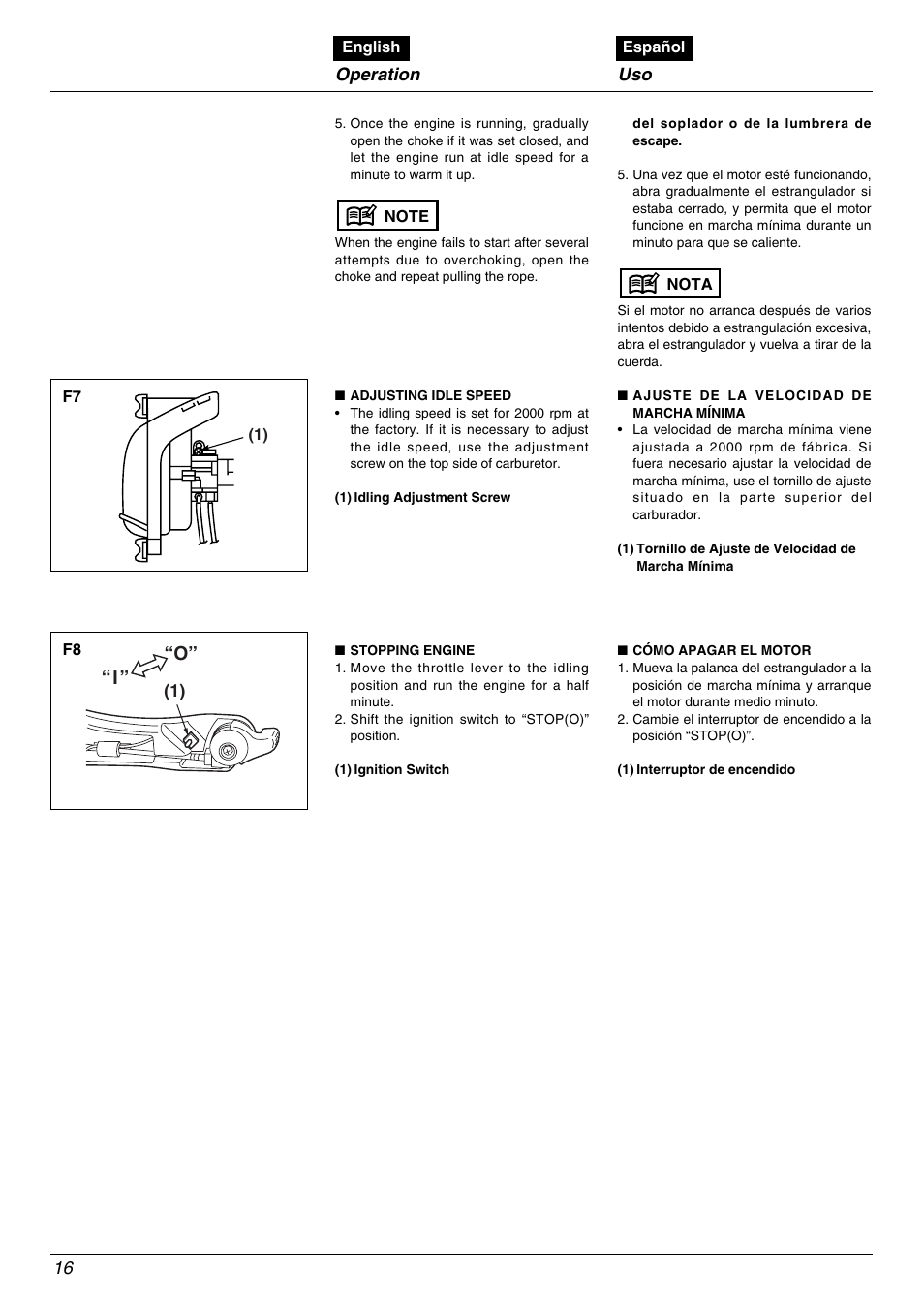 I ” “o, Operation | RedMax EBZ5000Q User Manual | Page 16 / 36