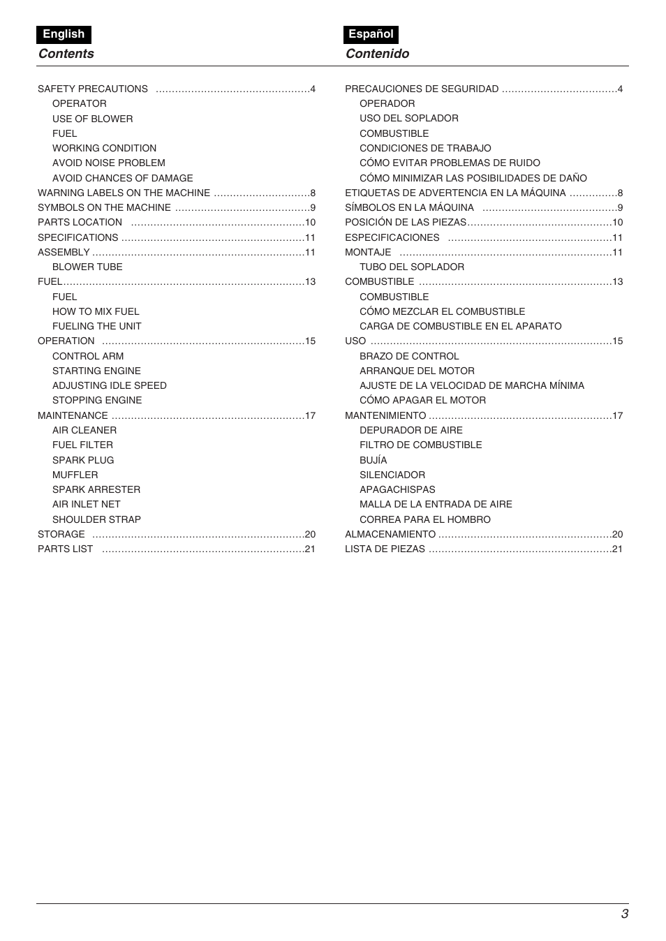 RedMax EBZ5000Q User Manual | Page 3 / 36