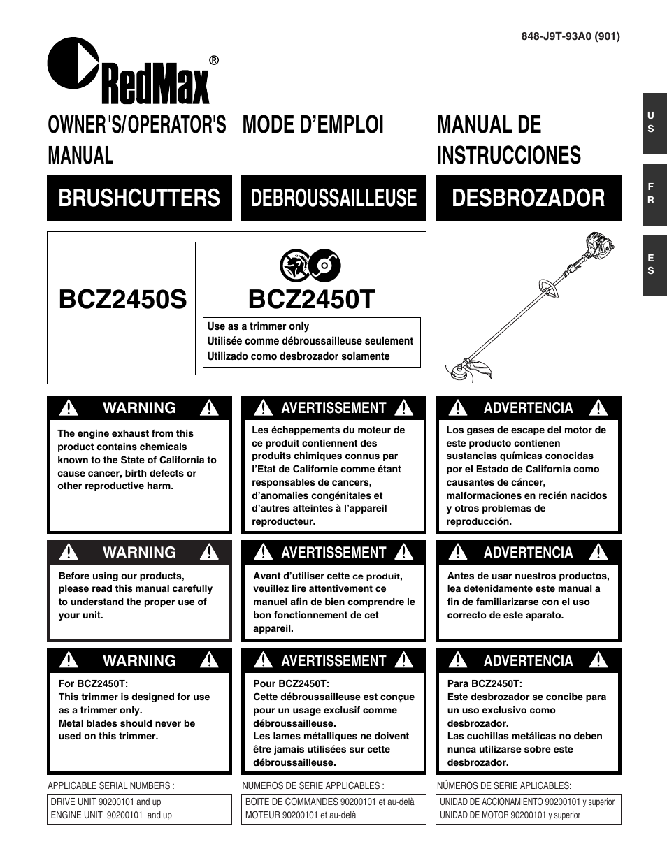 RedMax BCZ2450T User Manual | 76 pages