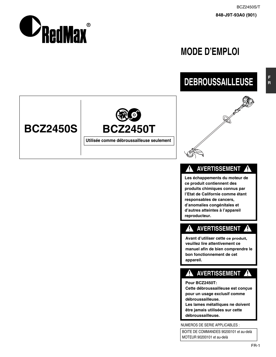 Mode d’emploi debroussailleuse | RedMax BCZ2450T User Manual | Page 23 / 76
